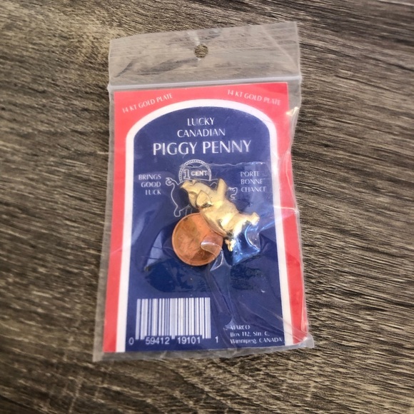 Vtg Lucky Canadian Piggy Penny Charm - Picture 2 of 9